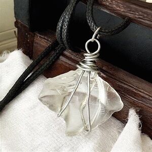 5 For $25💫Clear Nautical Sea Glass Pendant Necklace